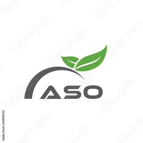 ASO letter nature logo design on white background. ASO creative initials letter leaf logo concept. ASO letter design.