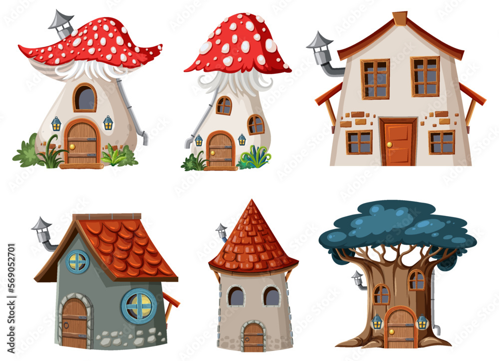 Set of fantasy house