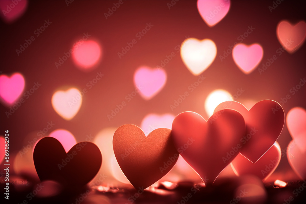 pink heart shape valentine background