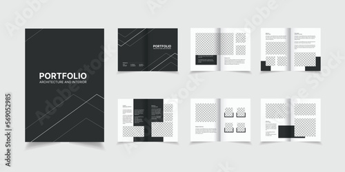 Architecture and interior portfolio layout design, a4 standard size print ready brochure template