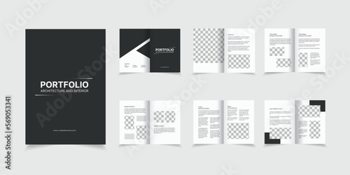 Architecture and interior portfolio layout design, a4 standard size print ready brochure template