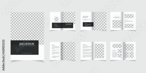 Architecture and interior portfolio layout design, a4 standard size print ready brochure template