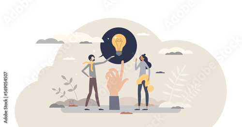Advice and ask idea information from competent expert tiny person concept, transparent background. Informative assistance and sharing consultation, explain solution or giving tips illustration.