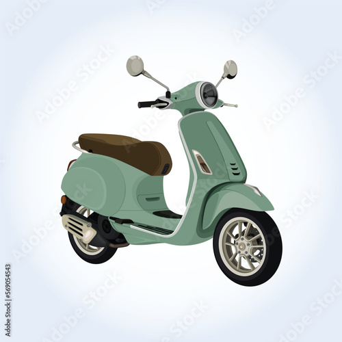 Scooter motorcycle bike motorbike motor transport transportation vector ride vehicle illustration drive speed road retro engine