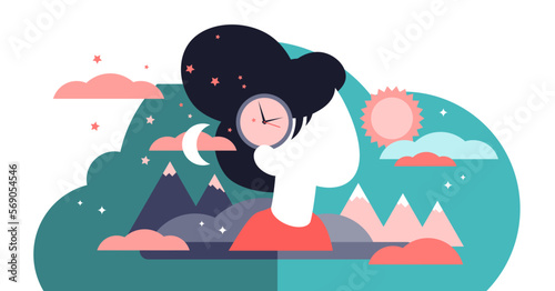 Biological clock illustration, transparent background. Flat tiny aging childless persons concept. Woman reproductive and fertilisation level decreasing with time. photo