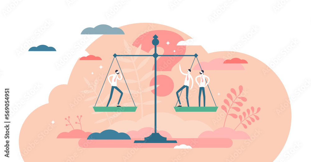 Papier peint Utilitarianism normative ethical theory principle tiny person concept, transparent background