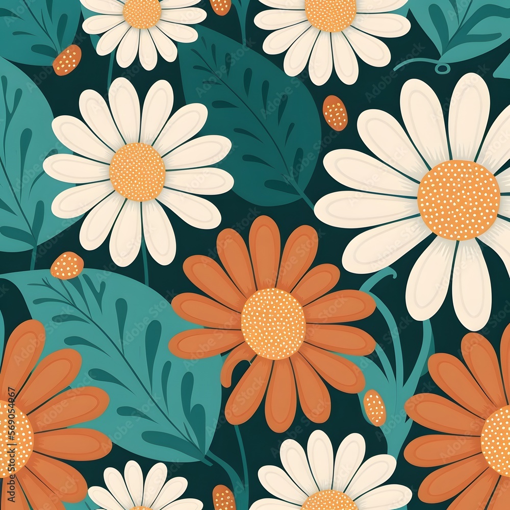 Delightful Daisy Vector Seamless Patterns: Perfect for Gift Wrapping, Backgrounds, and More Delightful Daisy Vector Seamless Patterns: Perfect for Gift Wrapping, Backgrounds, and More
