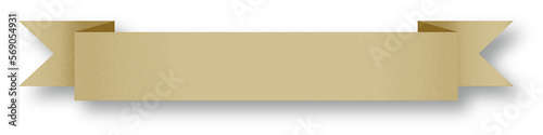Gold banner ribbon label, Transparent