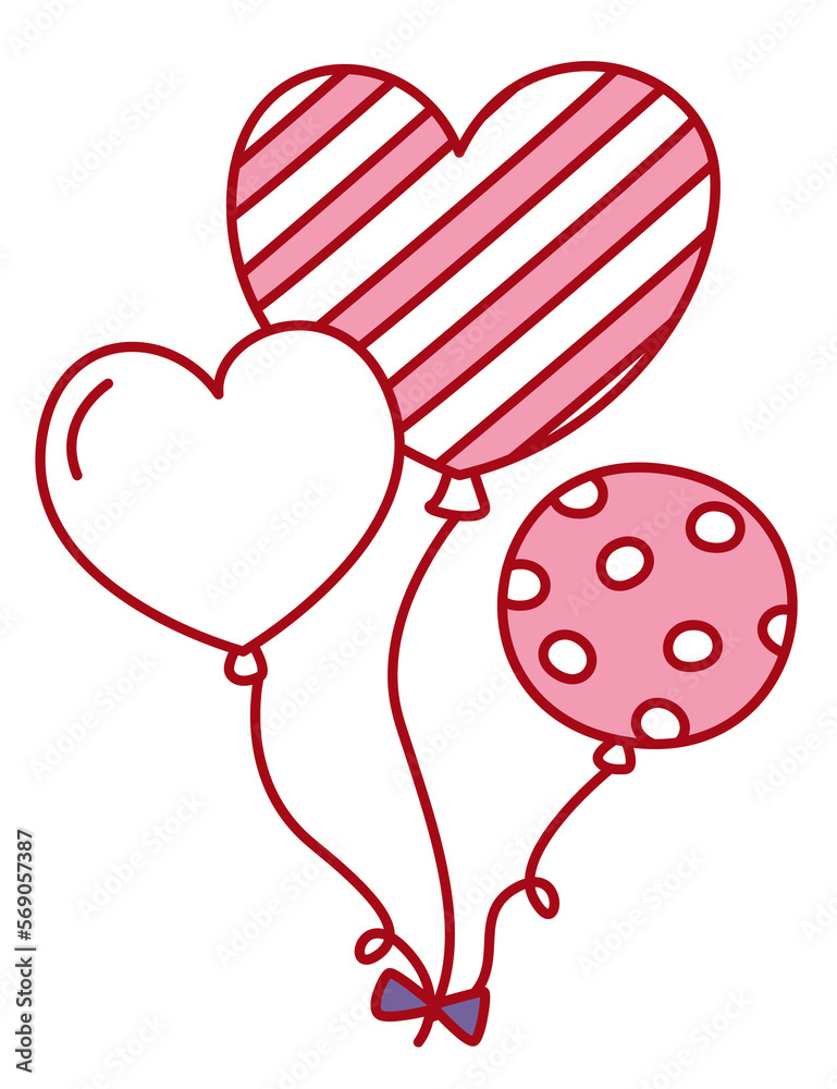 Heart and circle Balloons. Valentine's day .