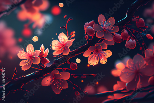 Cherry Blossom Wallpaper. Generative ai