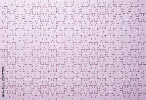 Fototapeta Naklejka Na Ścianę i Meble -  Jigsaw puzzle white color,Puzzle pieces grid,Success mosaic solution template,Horizontal on white background copy space for text,Top view