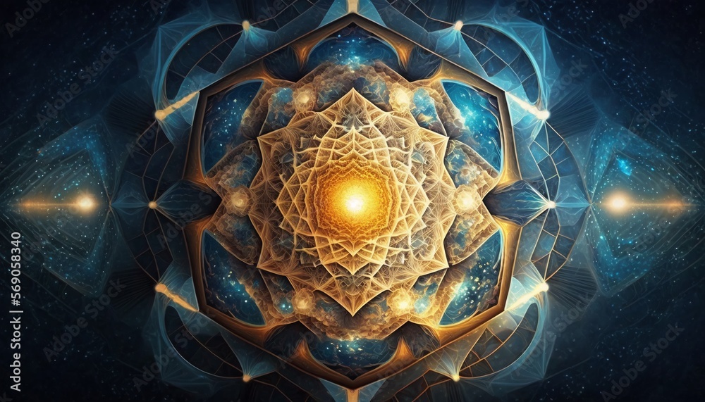 Sacred Geometry Spiritual Mindfulness Consciousness Universe Psychedelic  Trippy Oneness Awakening Enlightenment New Age Concept. Generative AI.  Stock Illustration | Adobe Stock