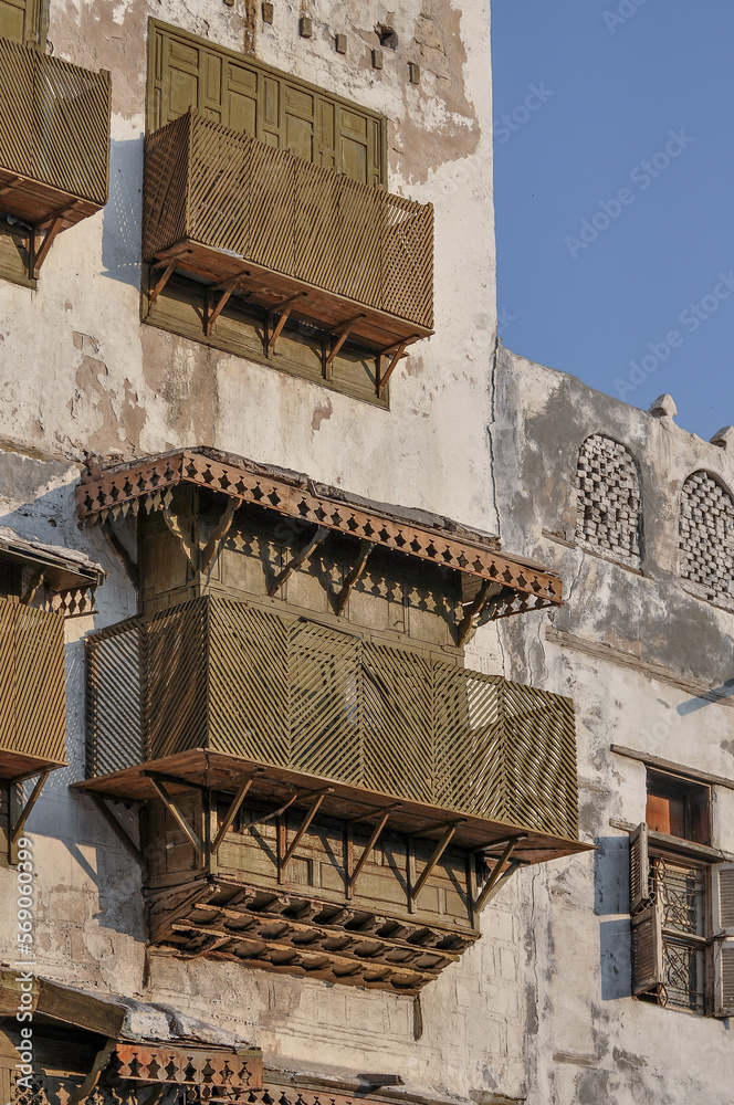Old style architecture in Jeddah, Saudi Arabia