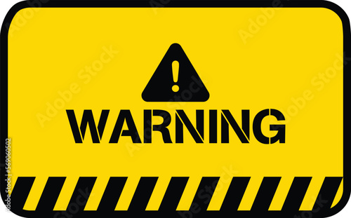 Warning. Warning yellow sign. Danger signs and warning signs. Danger sign collection. Vector illustration.