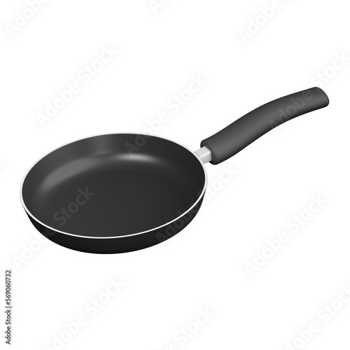 Frying Pan 3D Illustration. Frying Pan 3D Icon.