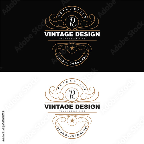 Retro Vintage Design, Luxurious Minimalist Vector Ornament Logo, With Mandala And Batik Style, Product Brand Illustration, Invitation, Banner, Fashion