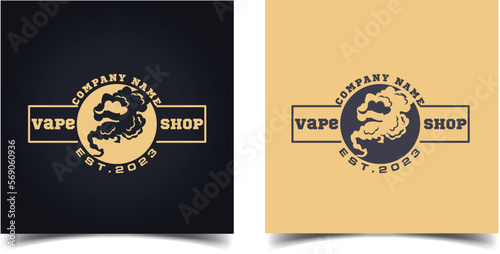 Vaping e-cigarette logo, emblems labels. Vaporizer Logo design.