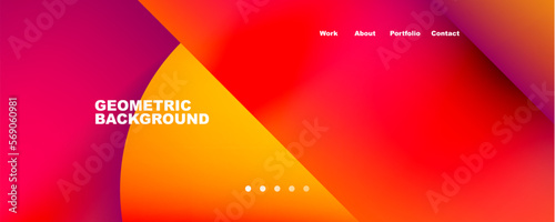 Minimal geometric abstract background. Circle and line design. Trendy techno business template for wallpaper, banner, background or landing