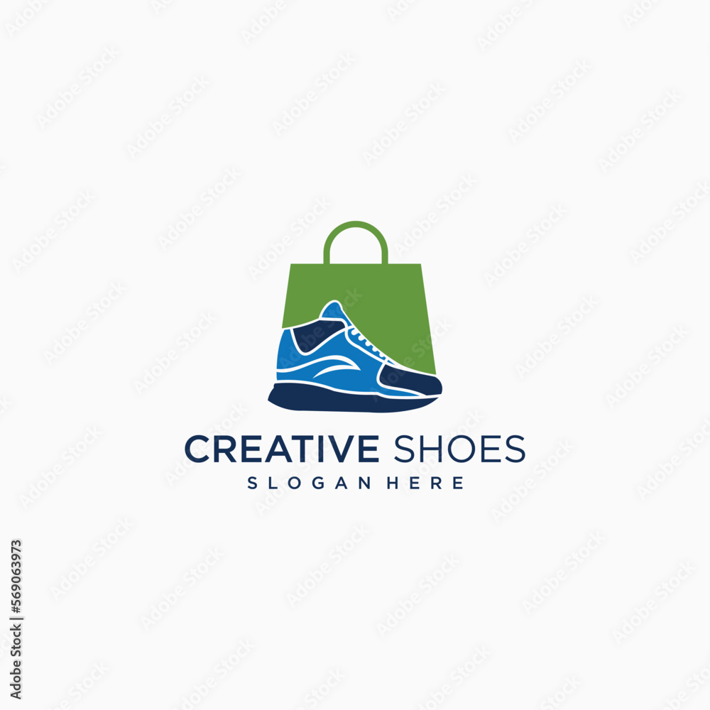 shoes sneaker boots shoes store logo men shoes vector sports style shoes logo template