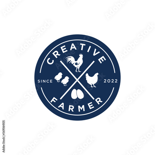 Vector chicken farm logo design rooster logo for poultry lovers chicken pieces and others
