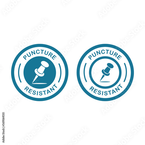 Puncture resistant logo design badge vector. Suitable for business and product label