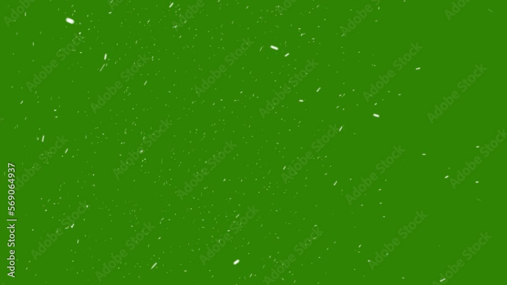 Snow falling on green background Snow falling on green background