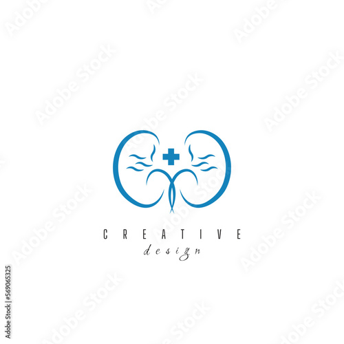 kidney logo creative concept human people happy solution design health