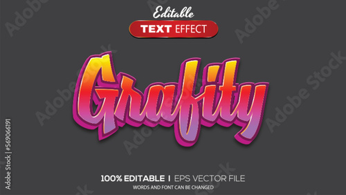 3D editable text effect grafity theme photo