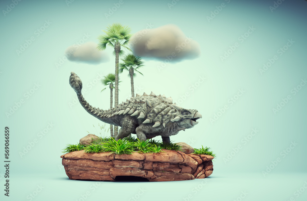 Conceptual presentation scene of an Ankylosaurus. Conceptual presentation scene of an Ankylosaurus.