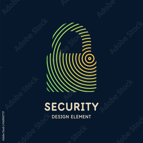 The illustration depicts a padlock. Personal data protection and password storage. Isolated vector image.