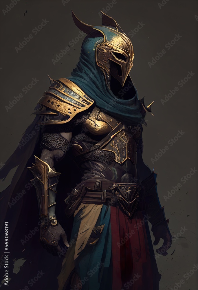 Fototapeta premium pharaonic superhero character concept art