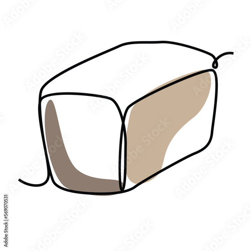 Single continuous line drawing of stylized sweet fresh bake bakery pastry in minimal continuous one line Modern one line draw design vector illustration for cafe or food delivery service