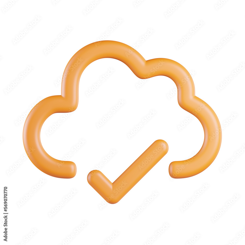 Cloud Check Mark 3D Icon Cloud Check Mark 3D Icon