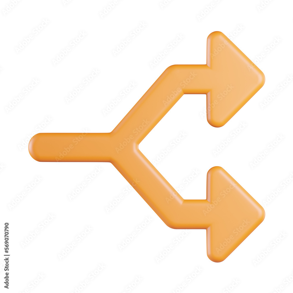 Split Arrow 3D Icon