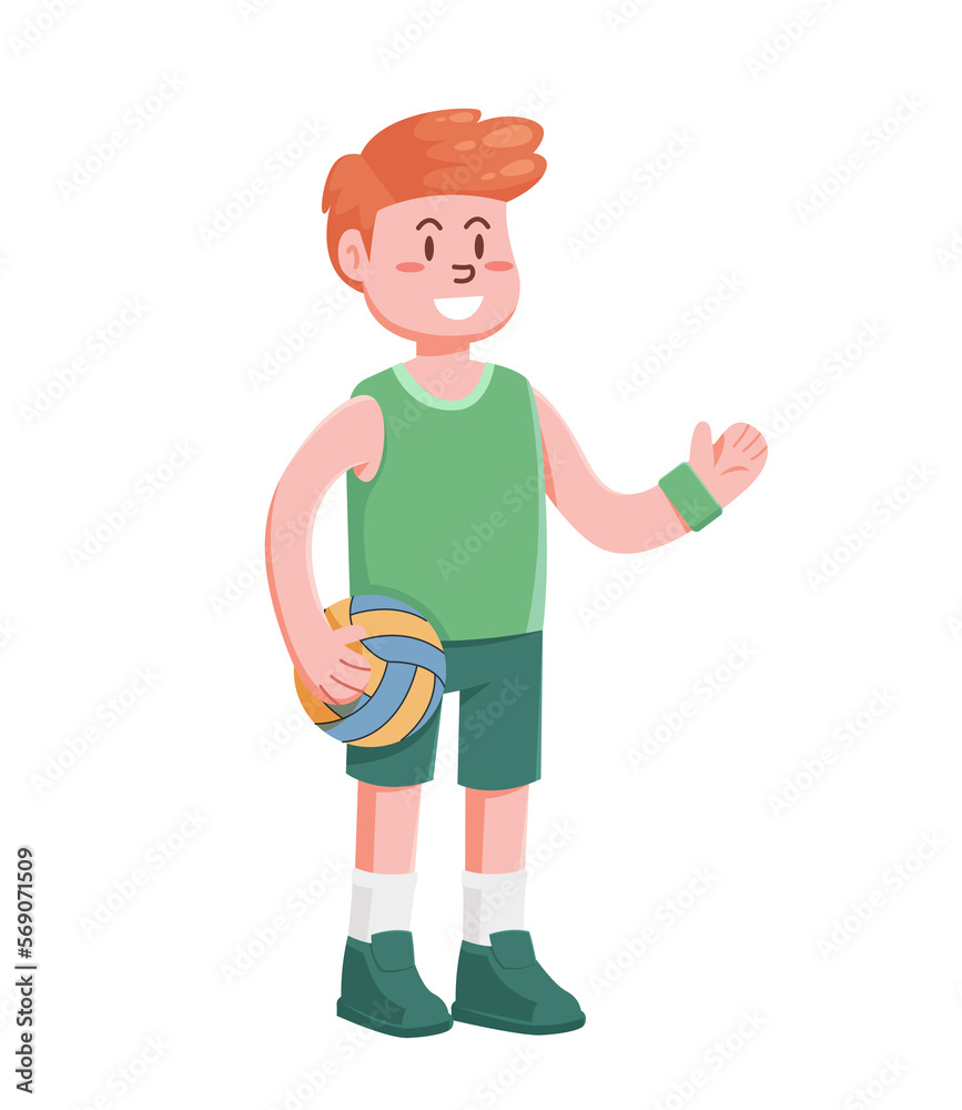 volleyball player cartoon character