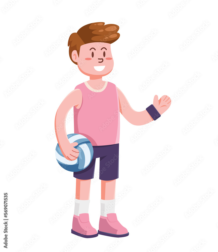 volleyball player cartoon character