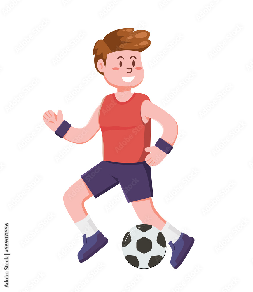 soccer player with the ball. playing football