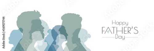 Happy Father's Day card. Flat vector illustration.