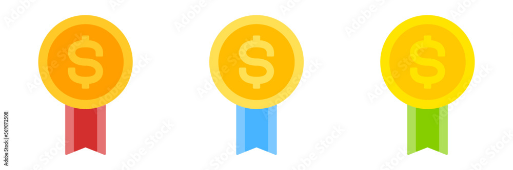 Dollar Badge in flat style isolated Dollar Badge in flat style isolated