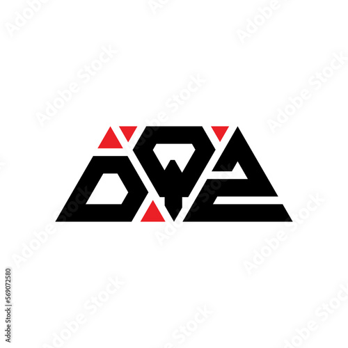 DQZ triangle letter logo design with triangle shape. DQZ triangle logo design monogram. DQZ triangle vector logo template with red color. DQZ triangular logo Simple  Elegant  and Luxurious Logo...