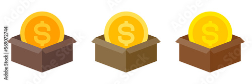 Money Box in flat style isolated