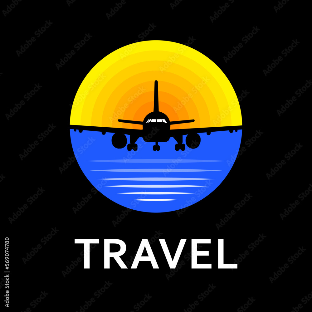 Travel Logo. Airplane World travel tour, flight logo. Travel agency ...
