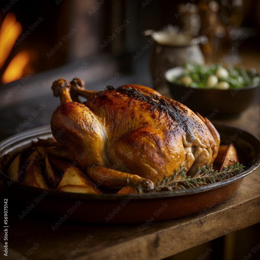 a plate of freshly cooked traditional English roast chicken a plate of freshly cooked traditional English roast chicken