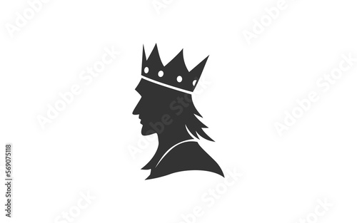 KING SILHOUETTE logo mascot with isolated illustration for identity template