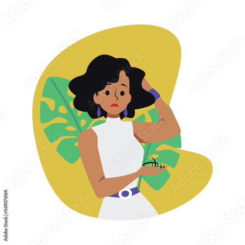 Banner for baldness and hair loss treatment and therapy, flat vector isolated.