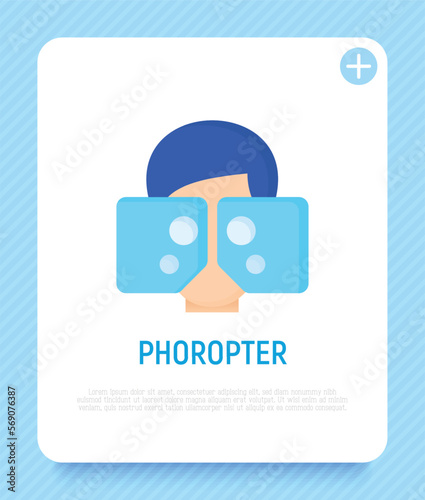 Phoropter flat icon. Medical equipment. Vision examination. Ophthalmology vector illustration.