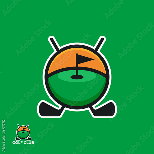 Cartoon Golf Club Logo 