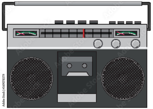 Retro radio on white background