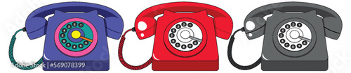 Different telephones isolated set