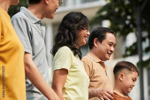 Joyful Family in City Park